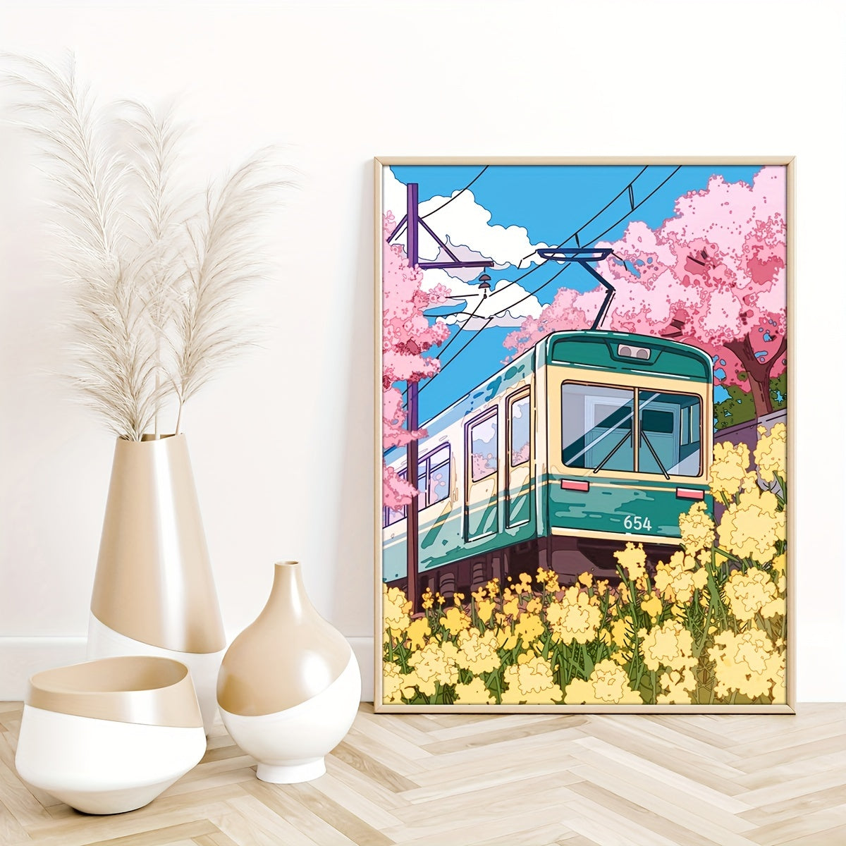 4 Japanese Sakura Anime Wall Art pieces for Preppy Room Decor, perfect for Sakura lovers.