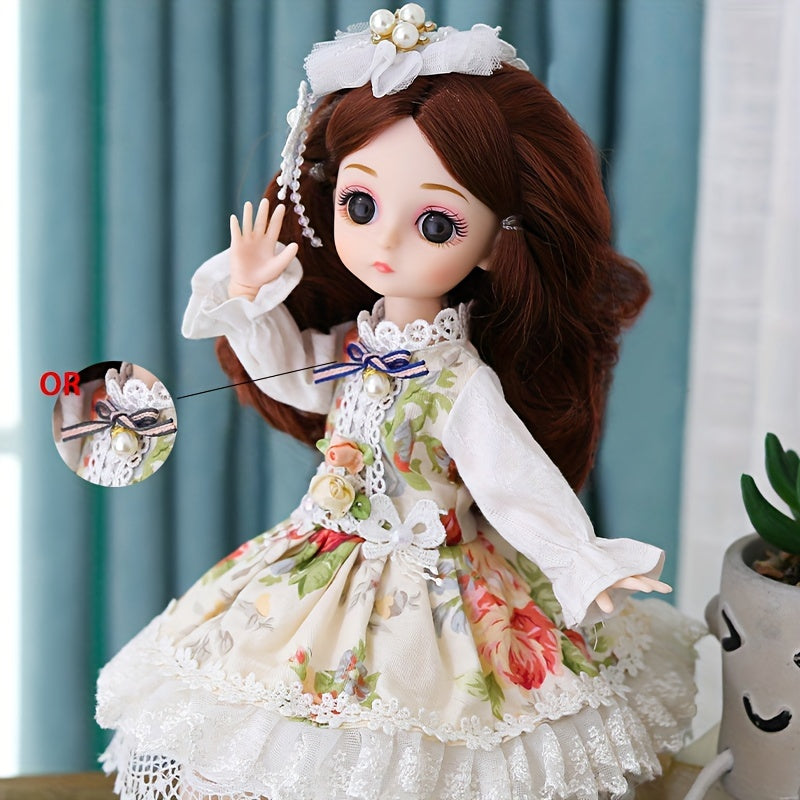 29.97cm Fashion Doll Set with Pink & White Outfits - Cute Surprise Doll in Mixed Colors, Durable ABS Resin - Includes Doll Skirt & Party Attire - Ideal Birthday Gift for Girls & Doll