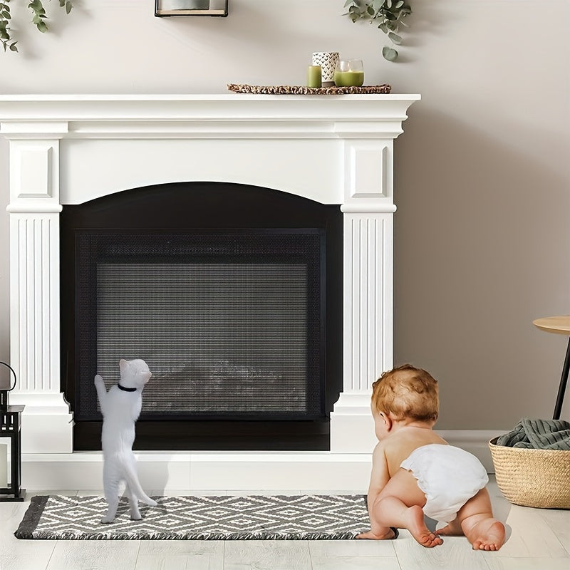 Protect your pet and child with our Fireplace Safety Screen made from PVC mesh. This Folding Fireplace Screen is easy to install and essential for your home heating and cooling accessories.