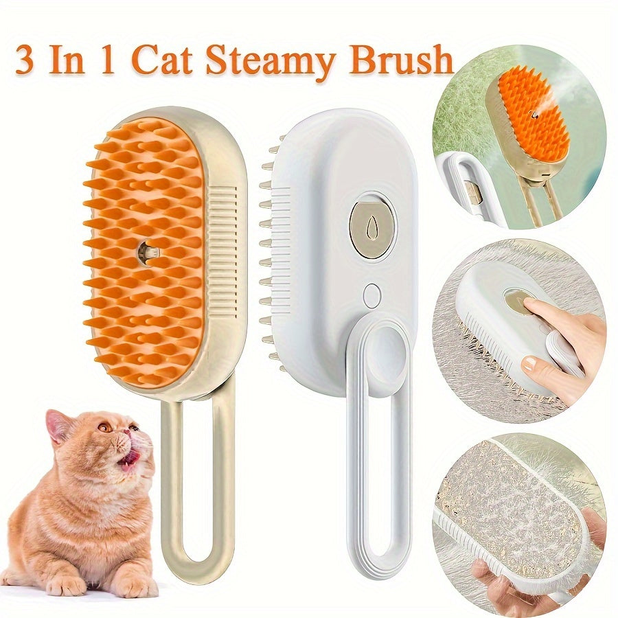 3-in-1 Small Animal Steam Brush for Cats and Dogs, Comb with Steam to Remove Tangled Hair