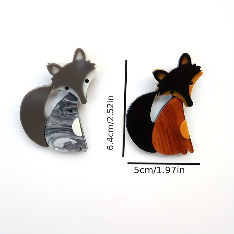 Adorable Fox Acrylic Brooch Pin - Cartoon Animal Design, Stylish Fox Shape, Lapel Badge for Fashionable Clothing Accessories