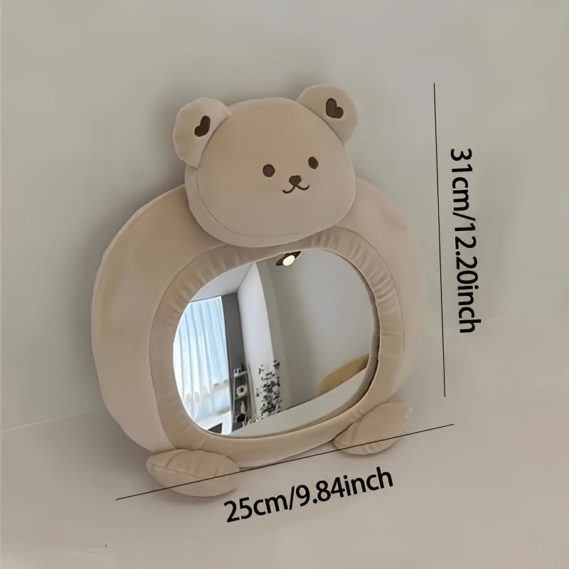 Adorable Bear Car Mirror, Child Safety Seat Mirror, Charming Cartoon Rearview Mirror