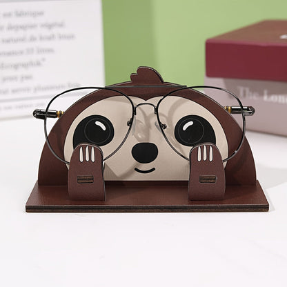 Stylish Wooden Sloth Eyeglass Stand - Chic Detachable Glasses Holder for Women, Fashionable Desktop Eyewear Organizer Stand