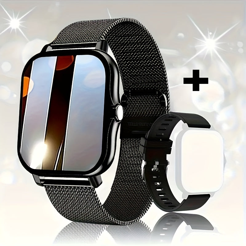 The new sports smartwatch has wireless calling, motion tracking, photography, and music control features. It is compatible with Android and iPhone, making it a stylish gift for both men and