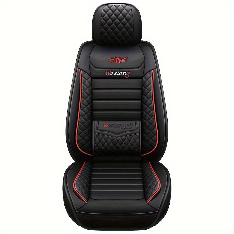 1 piece PU leather car seat cover with sponge filling, hand washable, fits major models, stylish and durable.