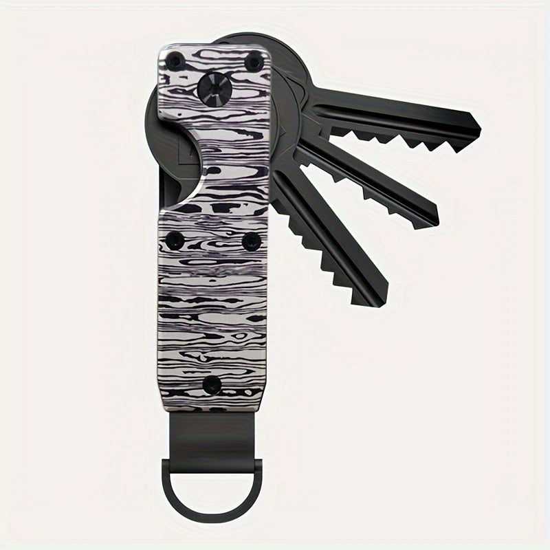 Stylish Minimalist Key Organizer - Compact Holder for 2-6 Keys, Sleek Metal Design, Ideal for Daily Commutes