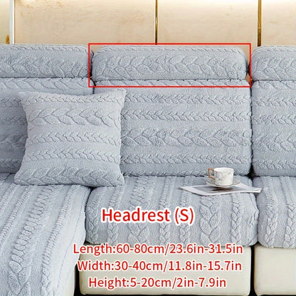 Wheat Sheaf Pattern Plush Sofa Cover, Cat Scratch Resistant, Elastic Fit for 1-4 Seater Sofas, Non-Slip, Machine Washable, Ideal for Multiple Rooms