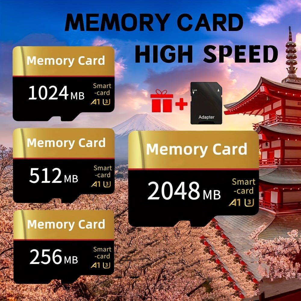 Versatile TF/SD Flash Card with Secure File Storage, suitable for Tablets, Cameras, Phones & More, with Connector. Sizes range from 256MB to 2GB for High-Speed performance.