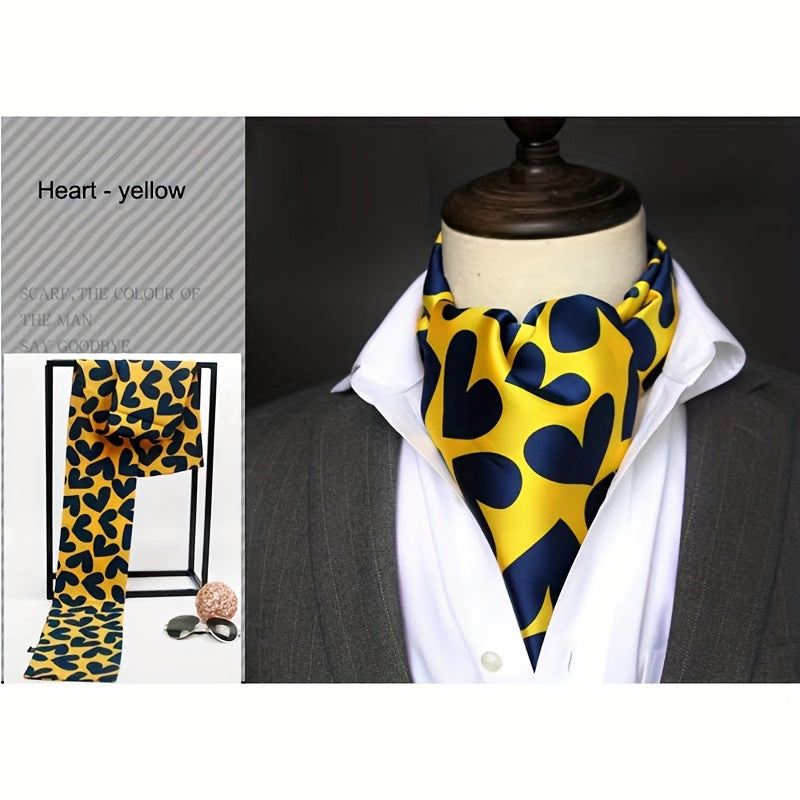 Stylish Men's Scarves: British Vintage Suit Shirt Twill Scarf with Printed Double-layer for Business - Unisex Wraps