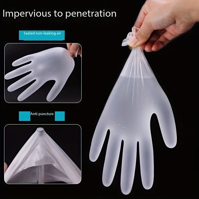 Pack of 50 or 100 Plastic Kitchen Gloves - Waterproof, Powder-Free, Ideal for Kitchen Cleaning