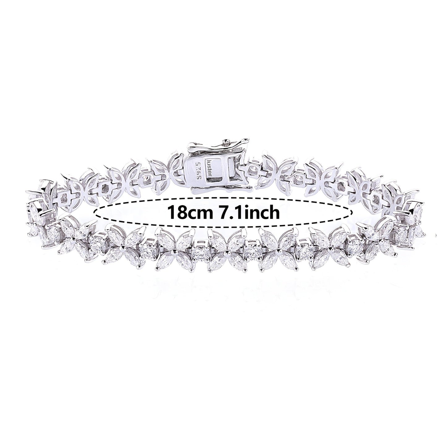 The Oneida Elegant Butterfly Bracelet features stunning 2MM synthetic Moissanite stones set in 925 silver. This bracelet is the perfect gift for November birthdays, plated with platinum for a luxurious finish. Ideal for any occasion, this bracelet comes