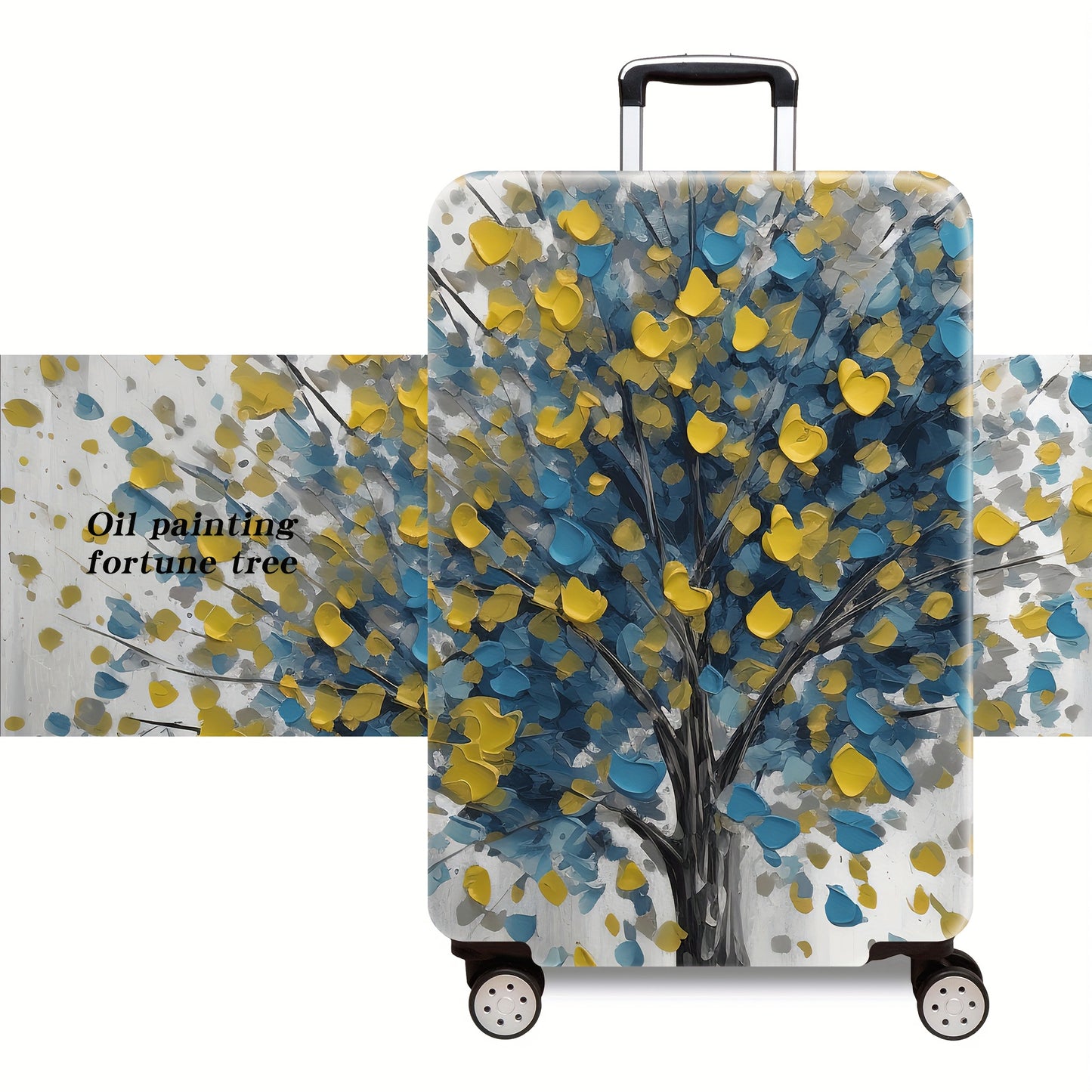 1pc Vibrant Floral & Butterfly Art Thickened Luggage Cover - TSA-Approved, Machine Washable Polyester Suitcase Protector for 50.8-71.12 cm Cases, Ideal for Business and Leisure Travel