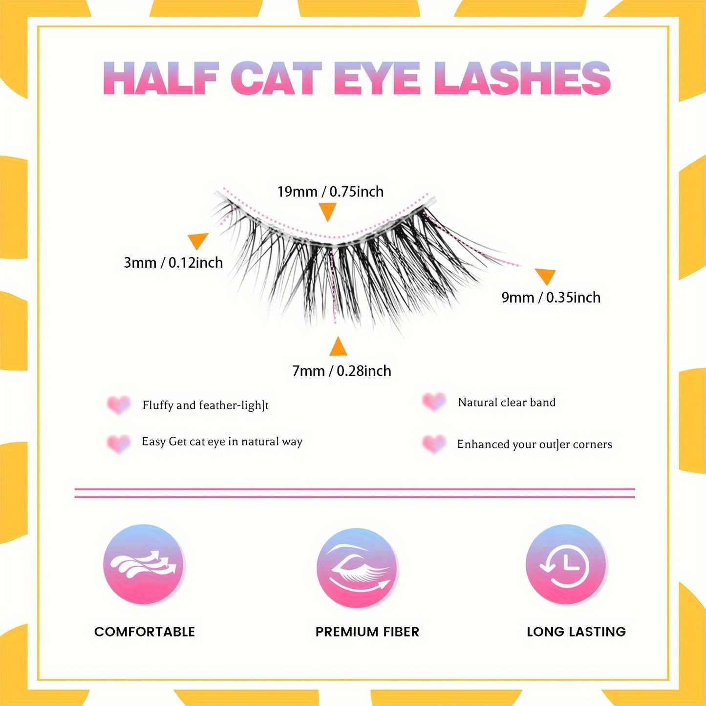 Set of 10 pairs of luxurious false eyelashes in various styles with mixed lengths and ultra-thin fibers for easy application and reusability. Includes 3D wispy cat eye lashes with