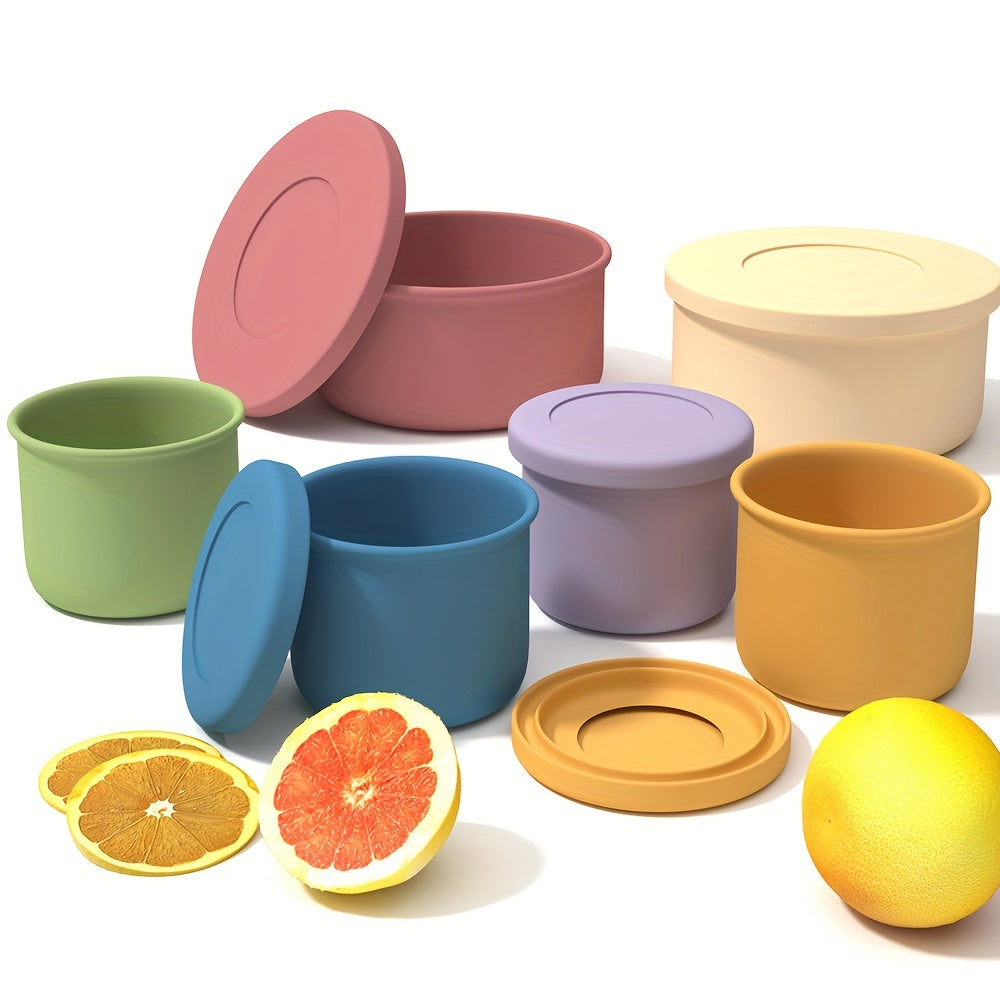 Wholesale Silicone Fresh-keeping Boxes and Bowls in Bulk for Microwave Heating, Perfect for Camping, Picnics, Office Lunches, and Tableware with Covers