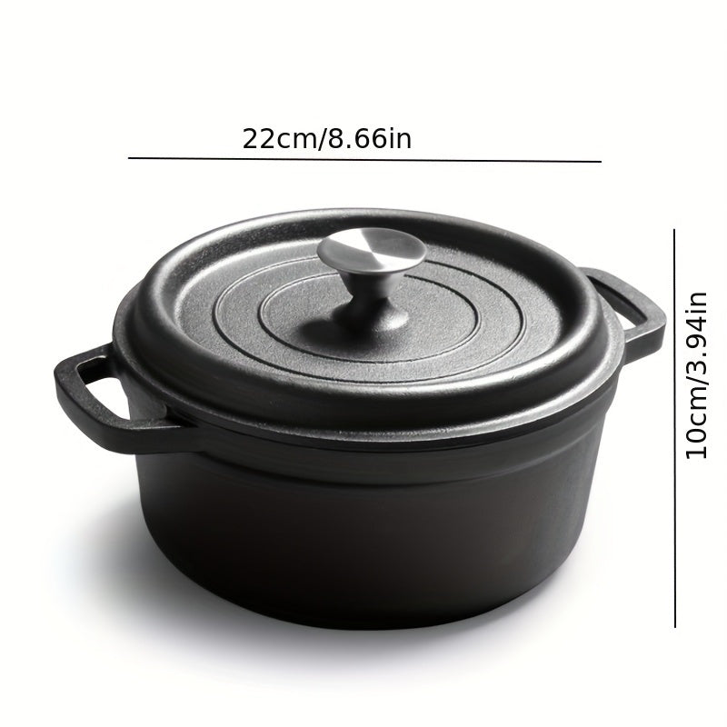 New for 2024: Stylish Cast Iron Dutch Oven - Generous Size, Uncoated Stew Pot Equipped with Dual Handles for Effortless Cooking and Serving