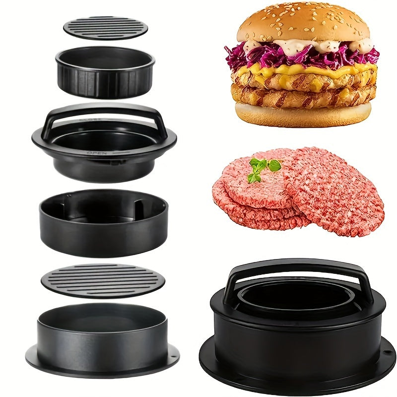 Create your own perfect burgers with the convenient and easy-to-clean Non-Stick Plastic Burger Press Patty Maker Mold. Ideal for shaping meat, beef, cheese, veggies, and more, this mold makes crafting delicious hamburgers and cheeseburgers a breeze.