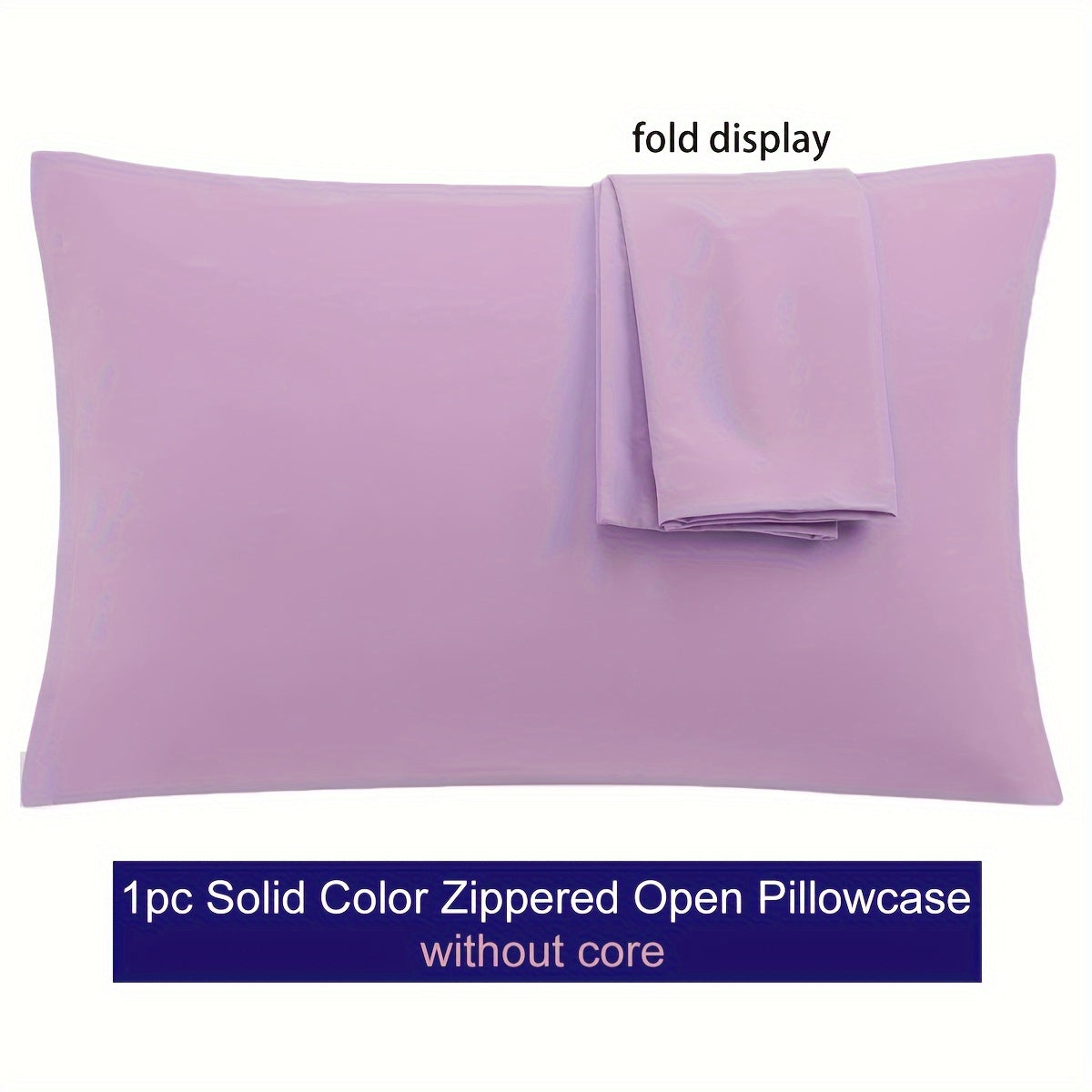 Breathable Microfiber Pillowcase with Zipper Closure- Solid Color, Various Sizes Available, Soft Texture