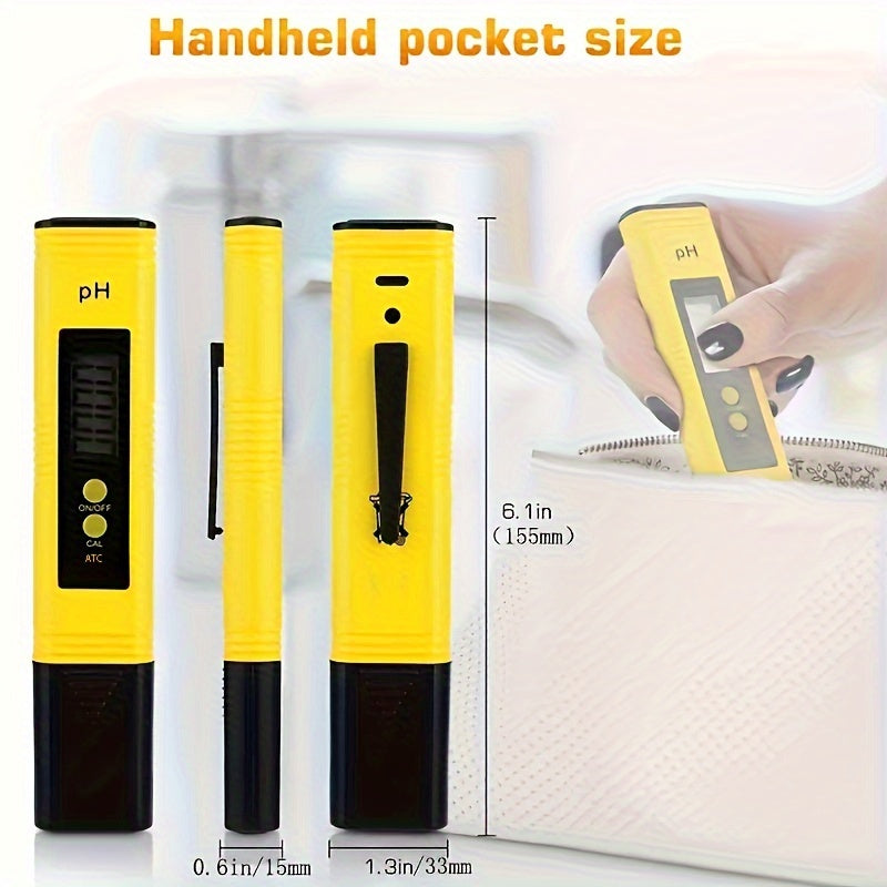 High precision PH meter for household drinking, pool, and aquarium water testing.