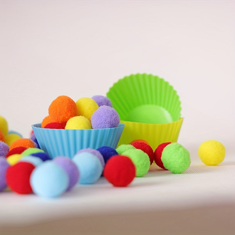 Children's educational toy: Colorful plush balls to help with sorting, counting, and concentration.