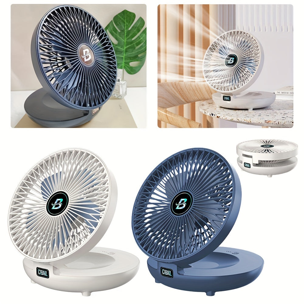 This professional version of the Portable Foldable Fan features a rechargeable battery for wall mounting and air circulation in RVs, outdoor camping, picnics, offices, and travel. It offers 6 hours of battery life for added convenience.