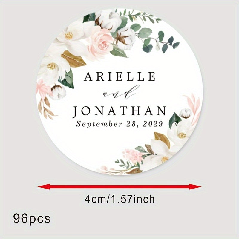 Personalized Round Labels for Bridal Showers - Custom Thank You Stickers with Name & Date, Matte Finish on Recyclable Paper