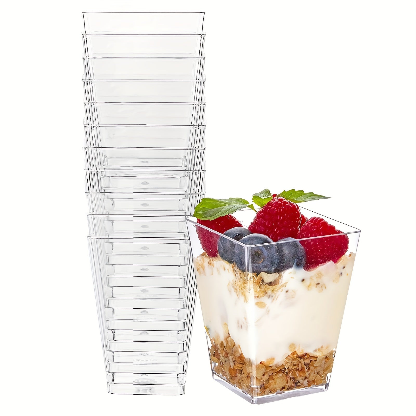 Pack of 50 Dessert Cups - 5oz Parfait Cups for Fruit, Mousse, and Ice Cream - Perfect for Catering, Events, and Home Use