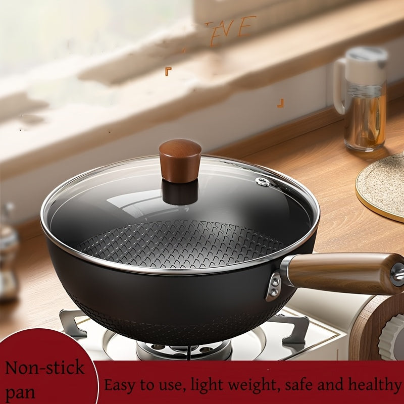 Multi-functional 23.88cm Non-Stick Cast Iron Skillet - Suitable for Gas & Induction Stoves, Great for Cooking for One Person