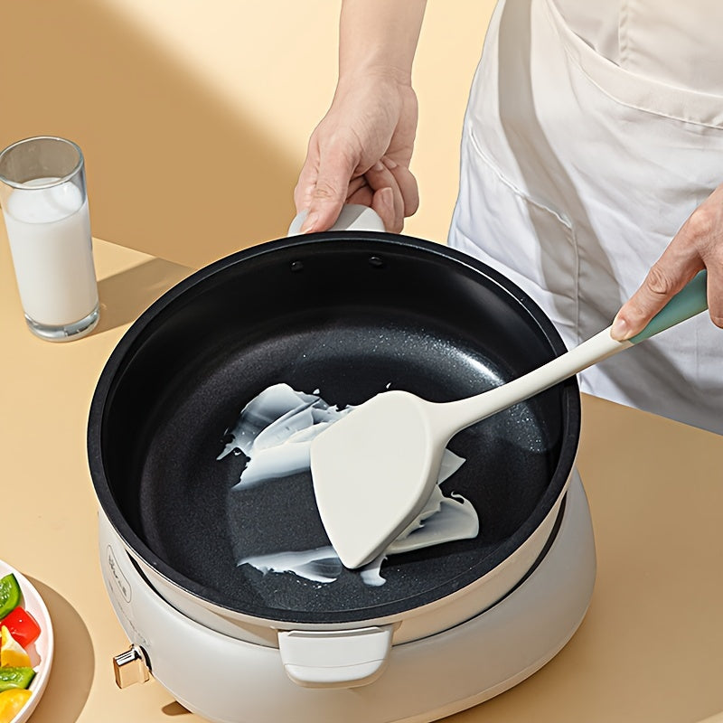 A set of silicone cookware including one spatula and one ladle, featuring non-stick properties and heat resistance up to 230°C. These food-grade kitchen utensils are a must-have for any chef.