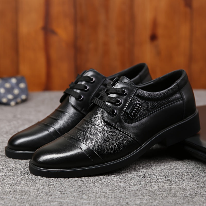 Quality leather Derby shoes with slip-resistant rubber soles for men.