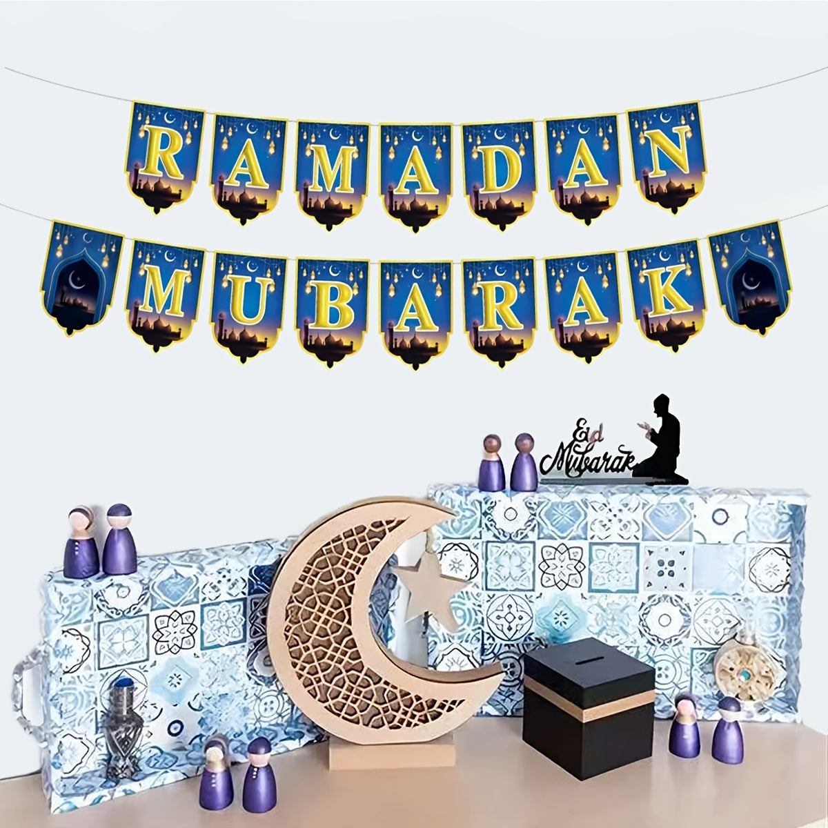 Pull Flag Banner for Ramadan Family Gathering Decoration