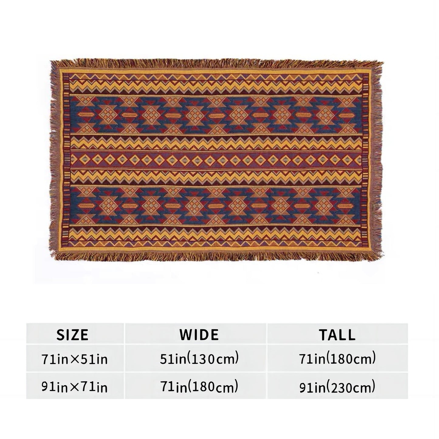 Add a touch of Aztec charm to your home with this Bohemian-inspired reversible throw blanket. Featuring a geometric pattern, chunky knit weave, tassel embellishment, and made from all-season multipurpose synthetic fiber, it is the perfect couch protector