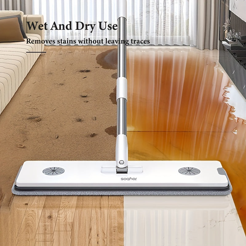 This handy cleaning set includes a mop and bucket with wringer, designed for easy dust removal with a narrow scratch dust mop. The hands-free floor cleaning mops are durable and can be used for wet or dry cleaning. This complete home cleaning system is