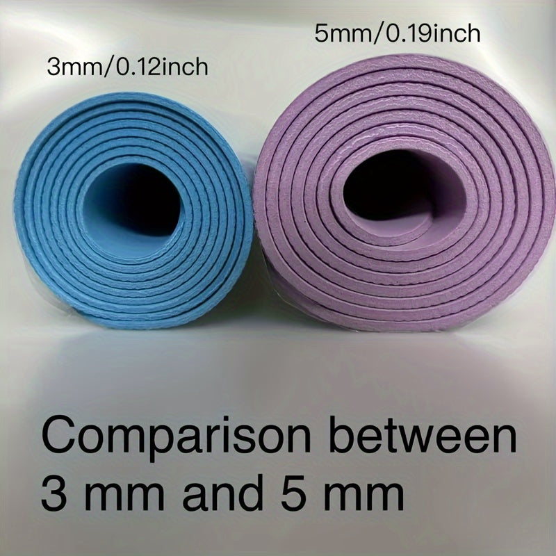 3mm EVA Yoga Mat in Blue, Purple, Pink - Durable, Lightweight, Slip & Moisture Resistant - Ideal for Home Gym & Fitness Training. Versatile fitness mat with moisture resistance, perfect for