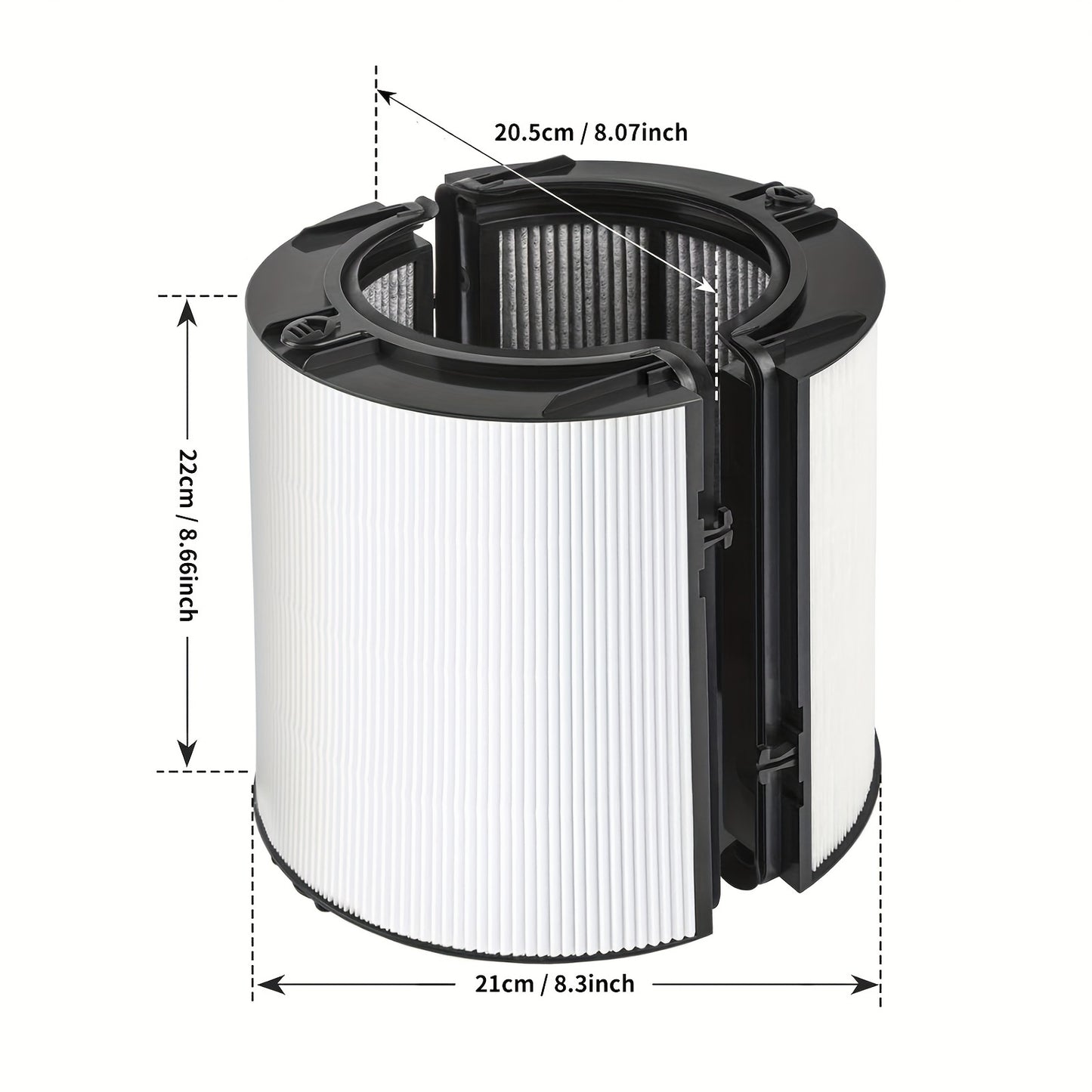 1 piece, 360-degree Combi 2-in-1 HEPA+Carbon Replacement Filter for Dyson TP06, HP06, PH02, PH01, PH03, PH04, HP09, TP09, HP07, TP07, TP10, HP10. H13 Grade True HEPA Replacement Filter.