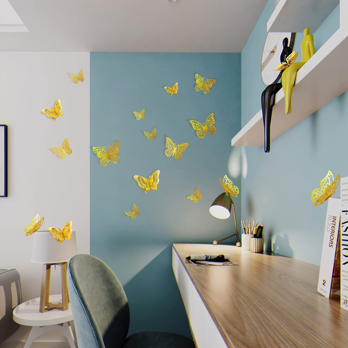 48 3D Butterfly Wall Stickers for Home Decoration and Parties