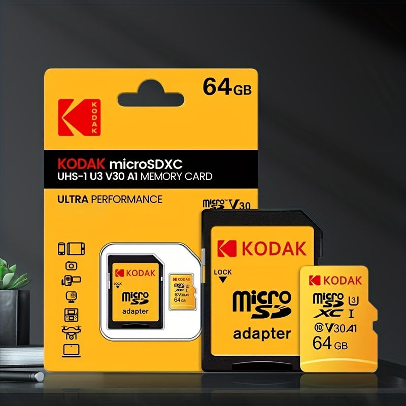 KODAK High-speed Memory Card for Driving Recorder 32g/64g, compatible with various devices such as mobile phones, PCs, cameras, and speakers to expand storage.