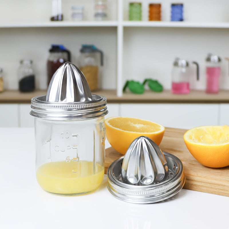 This stainless steel lemon squeezer and juicer with bowl container is portable and convenient for easy use with oranges and lemons.