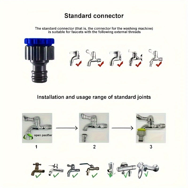 1 Set High-Pressure Garden Hose, Expandable 3X Soft Rubber with 7-Function Nozzle and Universal Connector. Options for 15.24/22.86/30.48/38.1 meters. Durable for Watering, Car Wash