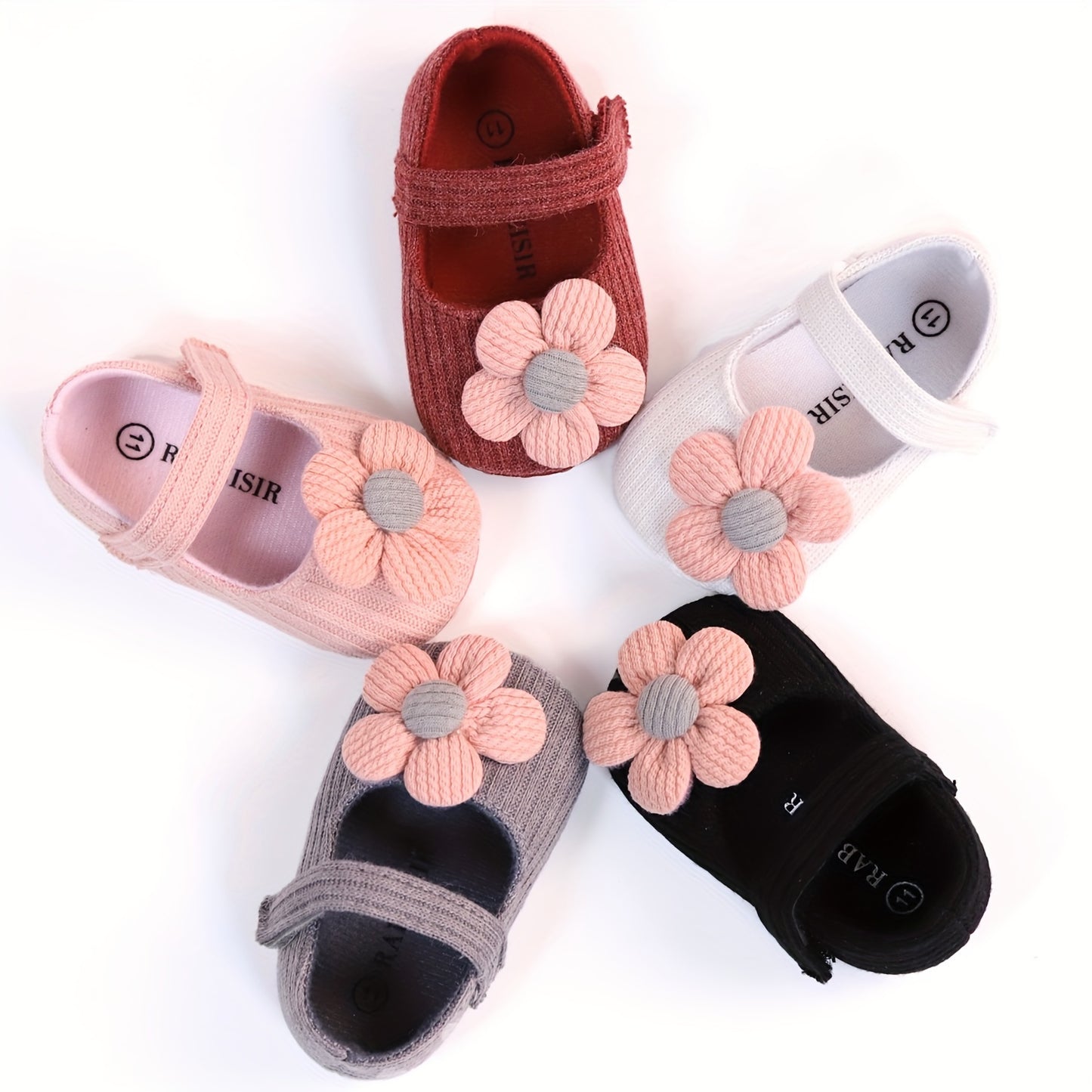 Toddler sunflower princess shoes for daily wear in spring and fall, lightweight, non-slip, and colorful candy-like design.