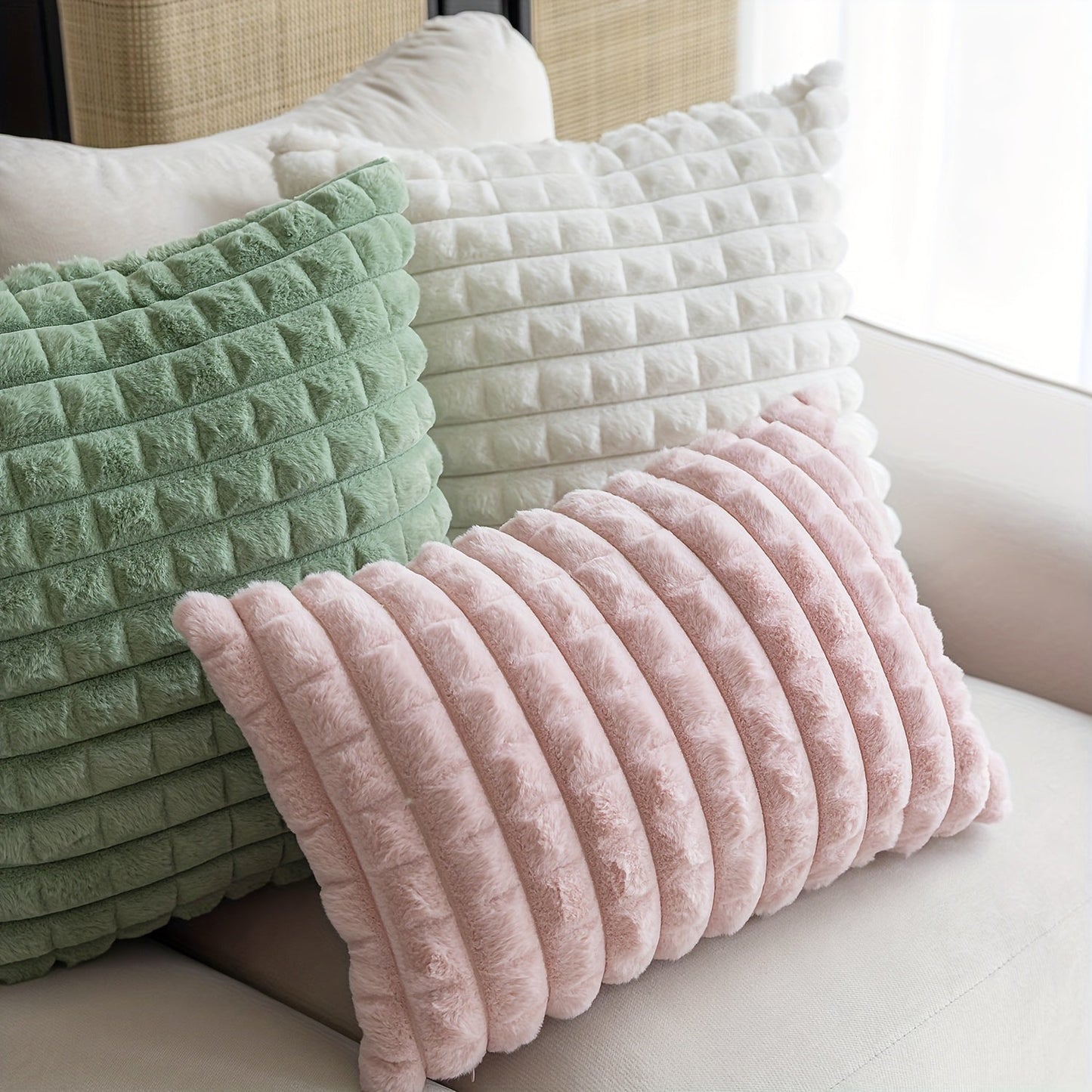 This chic throw pillow cover features a checkered design made of plush soft polyester with an invisible zipper, ideal for adding style to your sofa or farmhouse decor. Hand washable and available in two sizes: 44.96x44.96cm or 50.04x29.97cm (Pillow Not