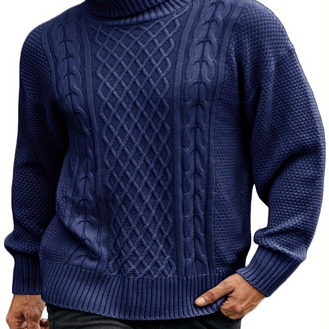 Basic turtleneck sweater for men in winter.