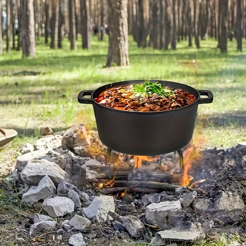 Pre-Seasoned Cast Iron Skillet with Lid - 2-in-1 Design for Convenience, Enhanced Durability, and Easy Cooking & Serving with Dual Handles