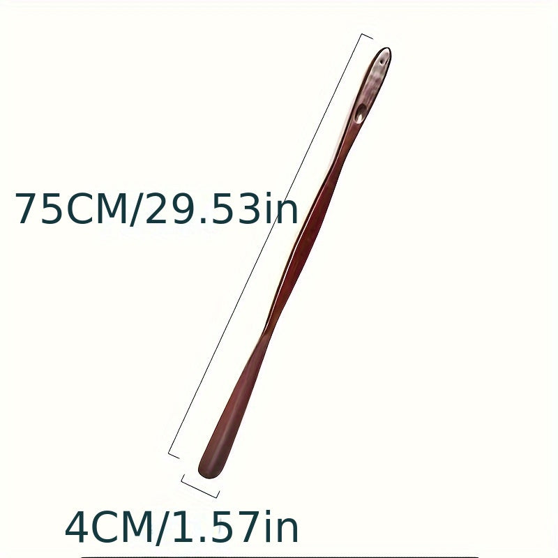 1pc Extra Long Handle Wooden Shoe Horn for Elderly and Pregnant Women, No-Bend Shoe Lifter with Non-Slip Grip, Easy to Wash.