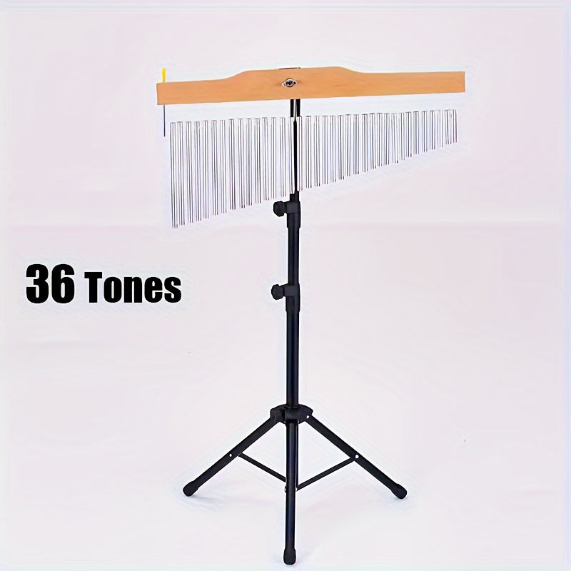 36-tone Wind Chime Set with stand, mallet, and percussion instruments for musical performances, orchestras, and bands. 25-tone bundles available for accompaniment instruments.