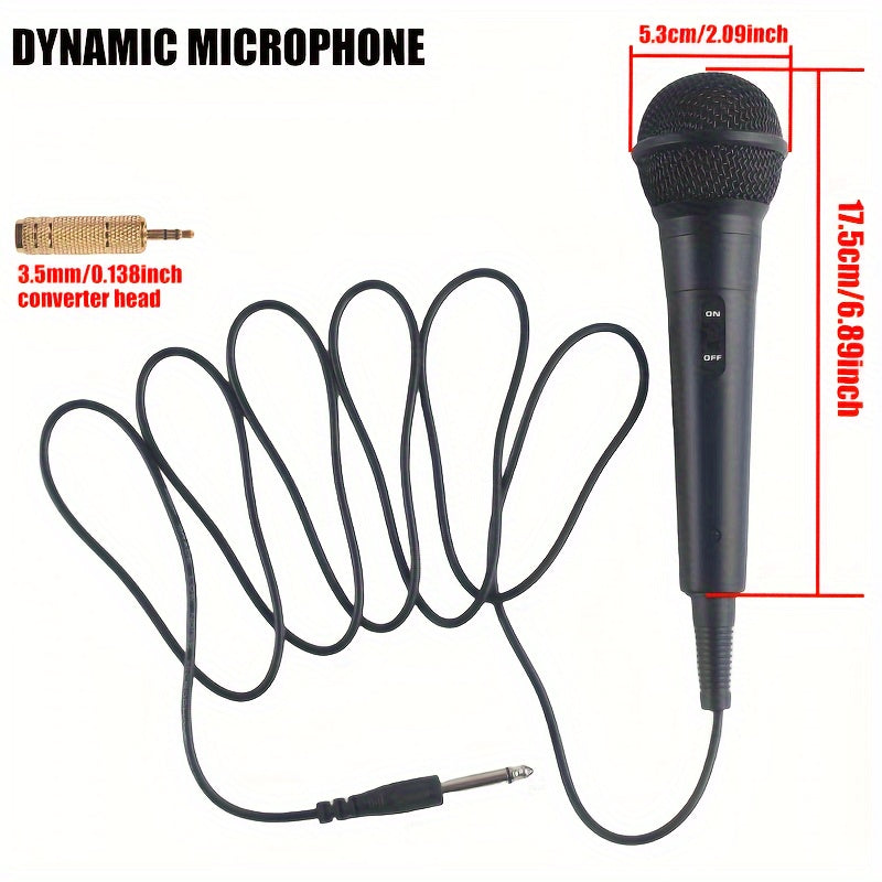 Wired Dynamic Microphone Set with 6.35mm Jack for various uses - Black color