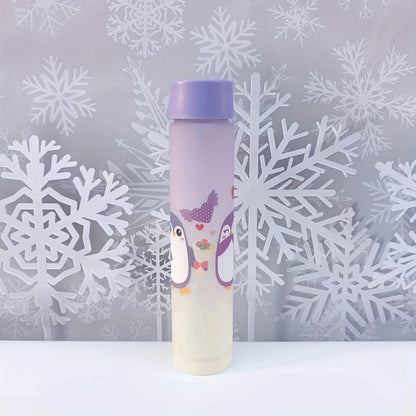 Cartoon animals sports water bottles in various sizes for outdoor activities and birthdays.