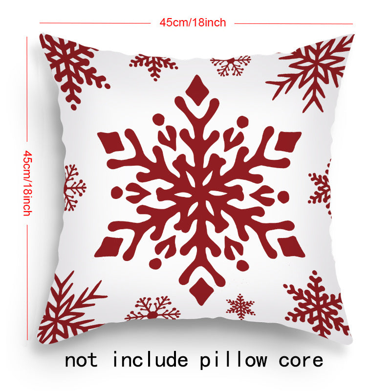 Set of 4 Christmas-themed pillowcases with various designs, 45.72cm X 45.72cm.