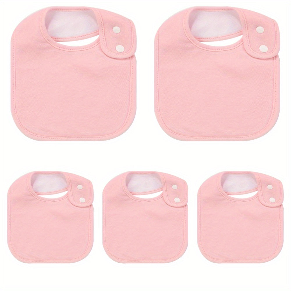 Set of 5 Organic Cotton Baby Snap Bibs - Adjustable, Easy to Clean & Ideal for Newborns and Infants!