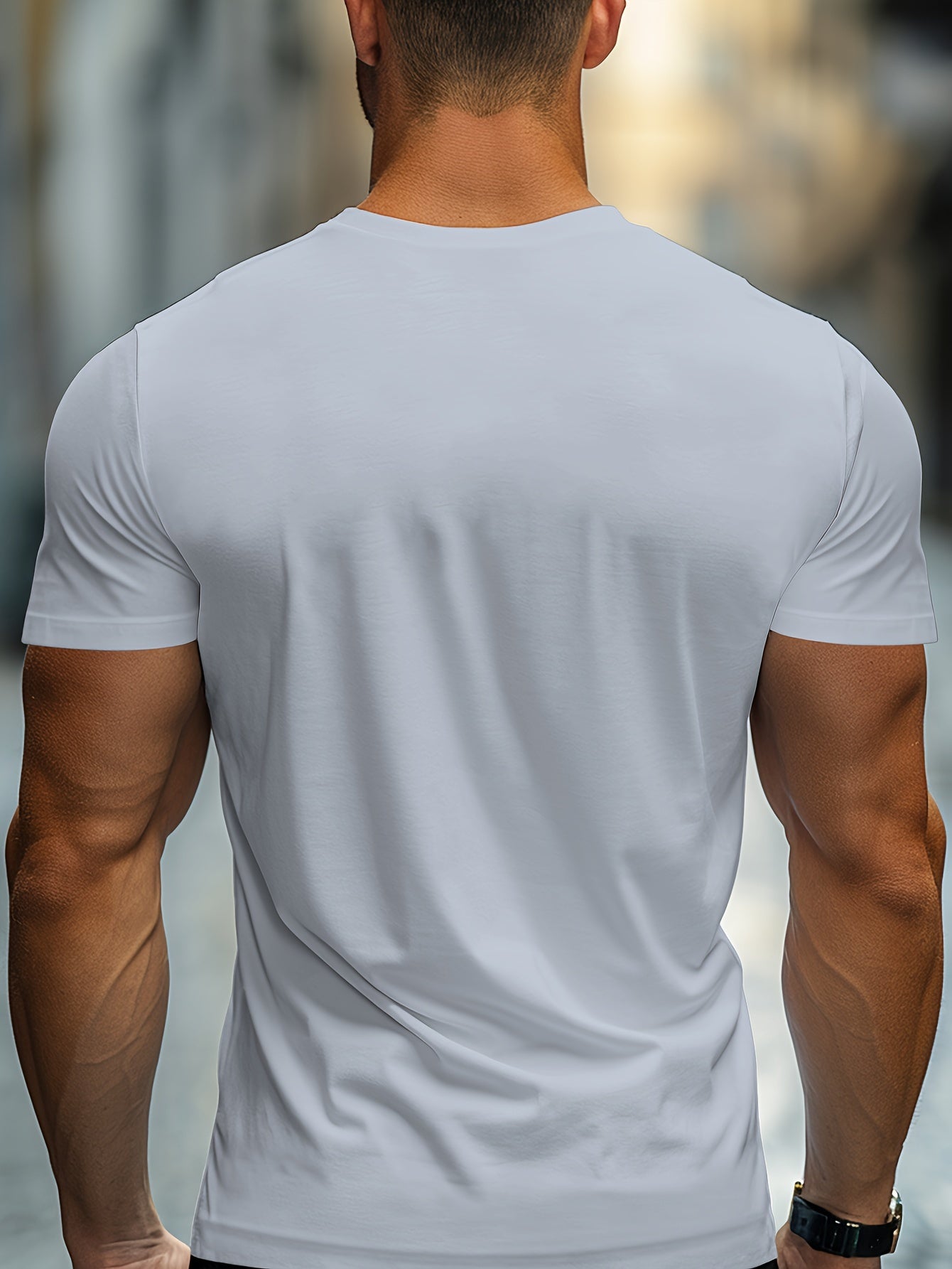 Stylish summer crew neck short sleeve sports t-shirt for men, perfect for any occasion.