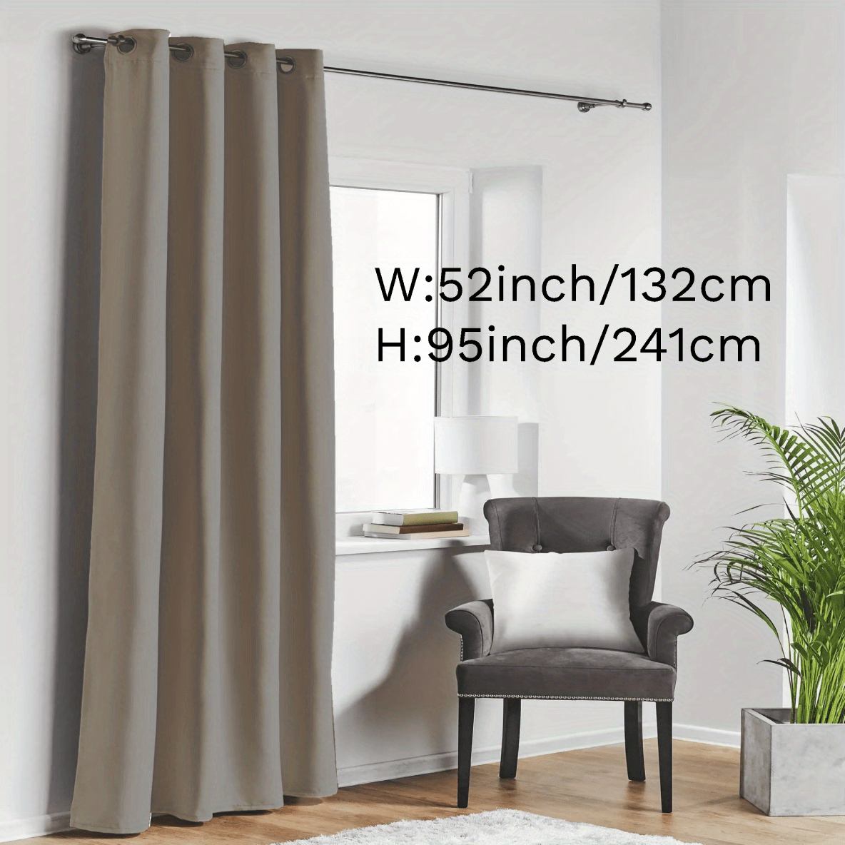 Blackout Curtain with Loop for Bedroom - Provides Heat Insulation, Energy Savings, Noise Reduction, and Shading - Also Suitable for Living Room - 180g Weight